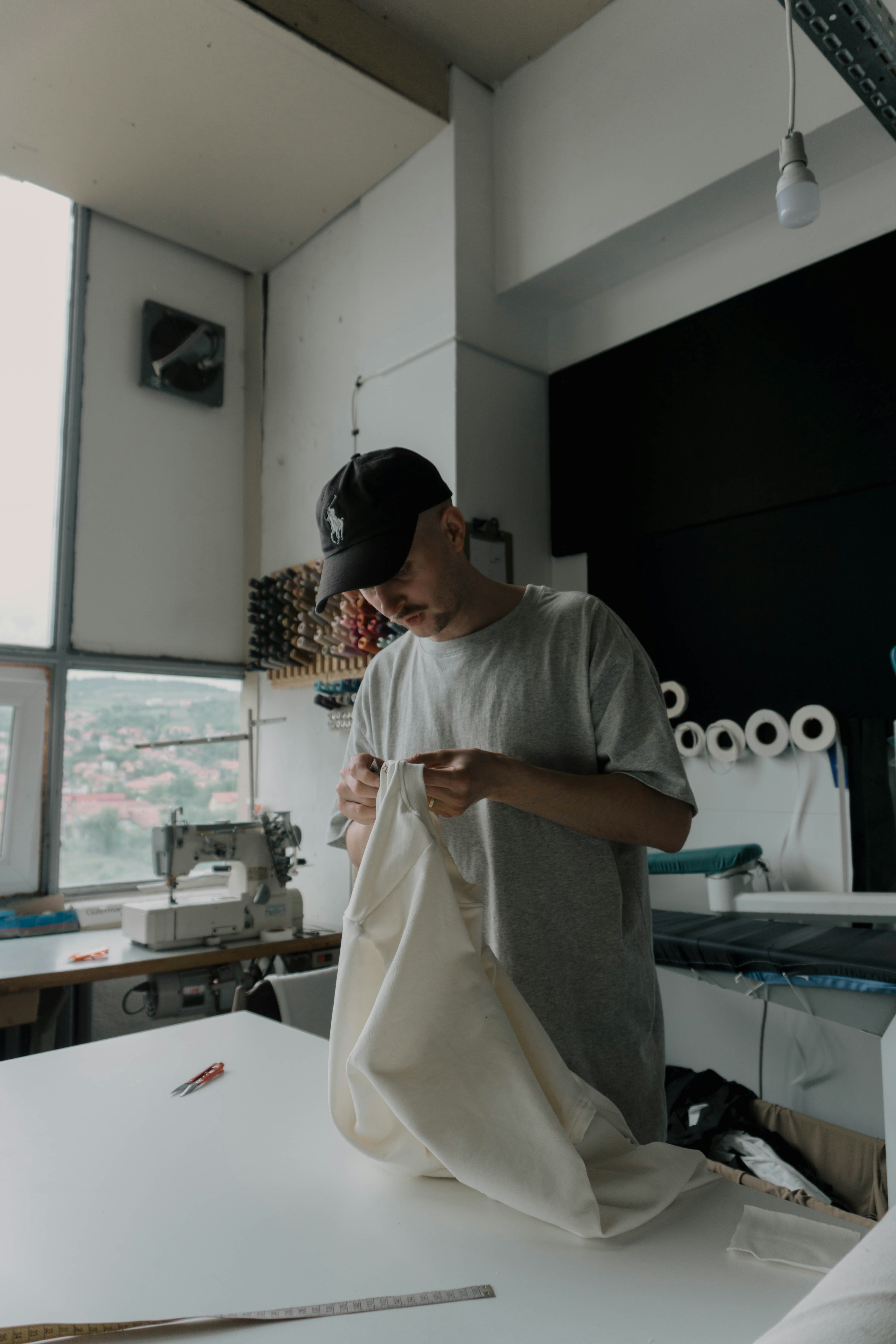 Indonesian garment factory production floor